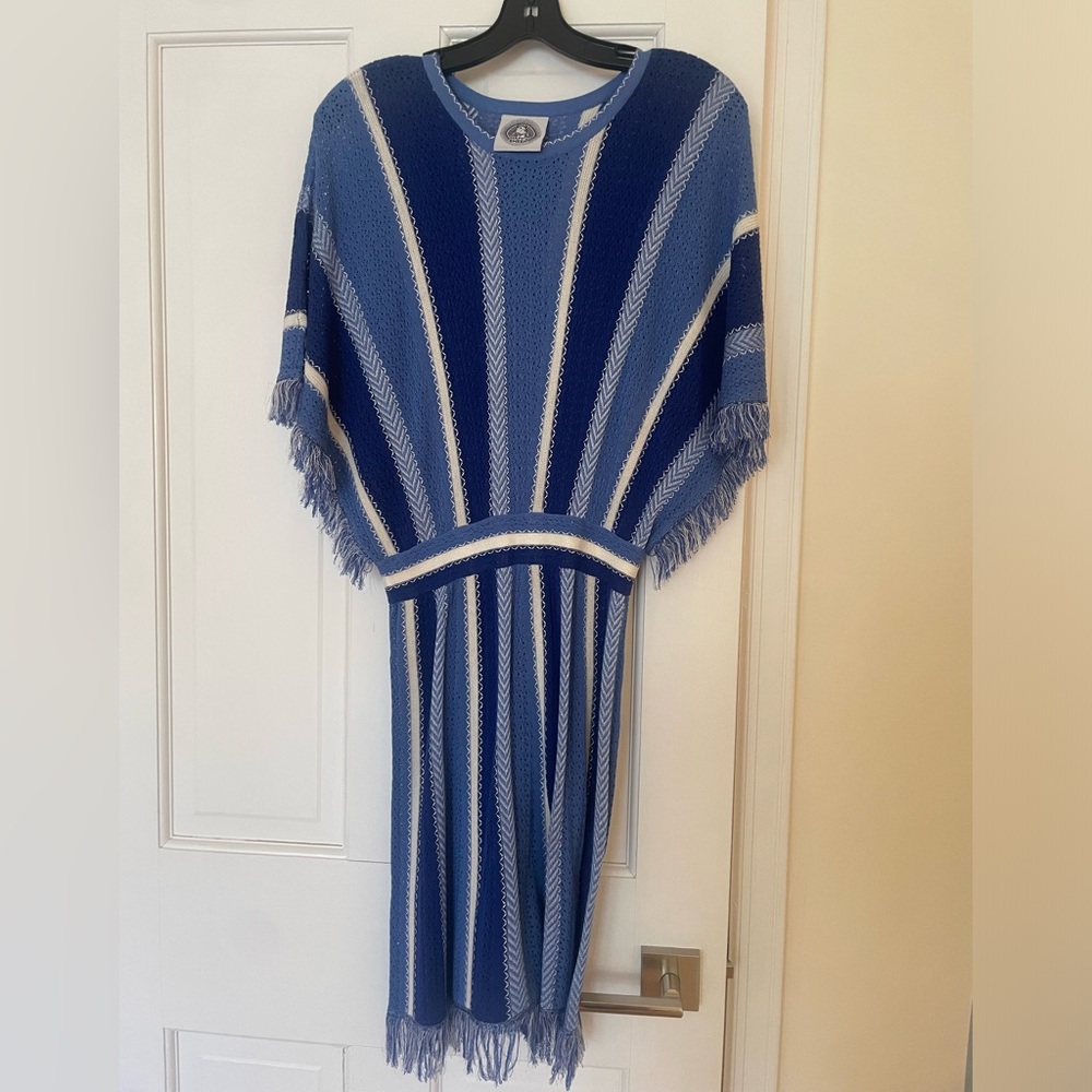 Happy sheep multi color blue dress. Never worn